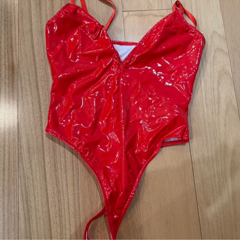 Red Shiny One-Piece